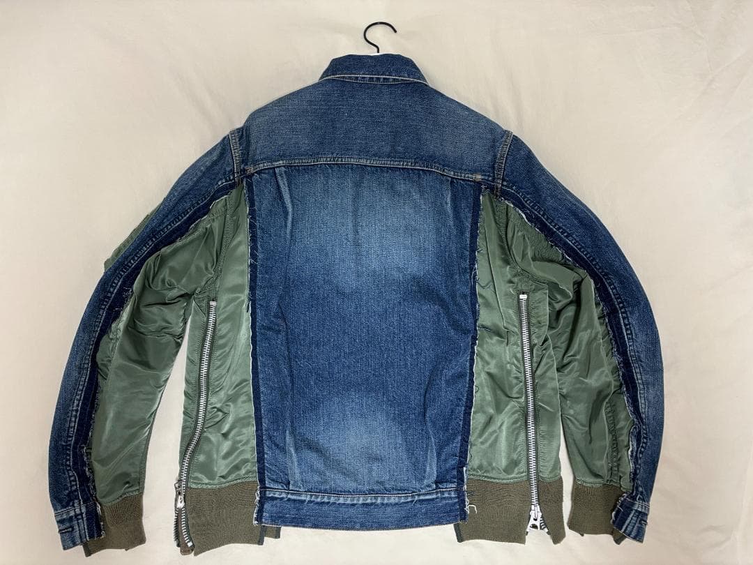 sacai MA-1 デニム コンビネーション ジャケット ドッキング