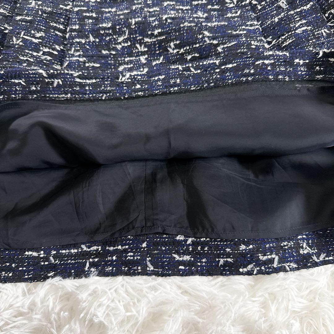 Rene ルネ TISSUE社 ツイードワンピース 近年モデル ネイビー 高級