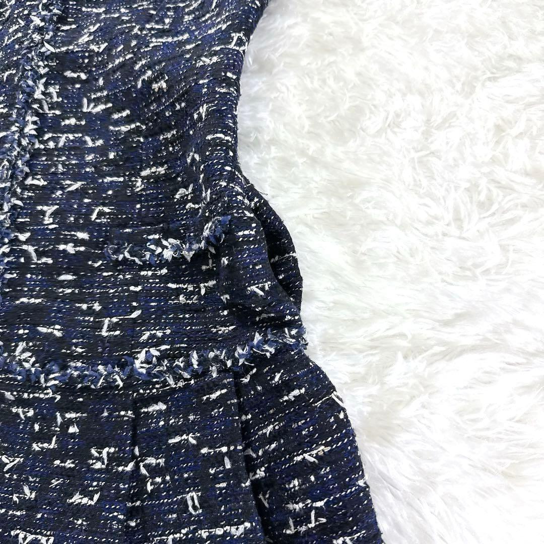 Rene ルネ TISSUE社 ツイードワンピース 近年モデル ネイビー 高級