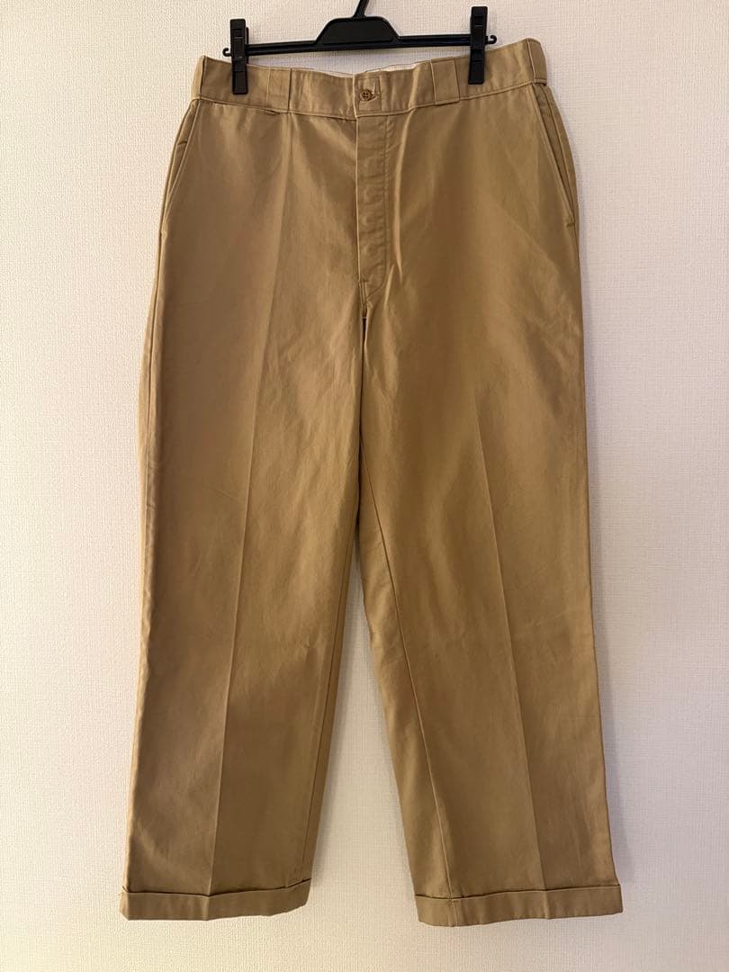 Dickies 刺繍タグ 茶タグ 復刻 ワークパンツ USA製 カーキ 50s