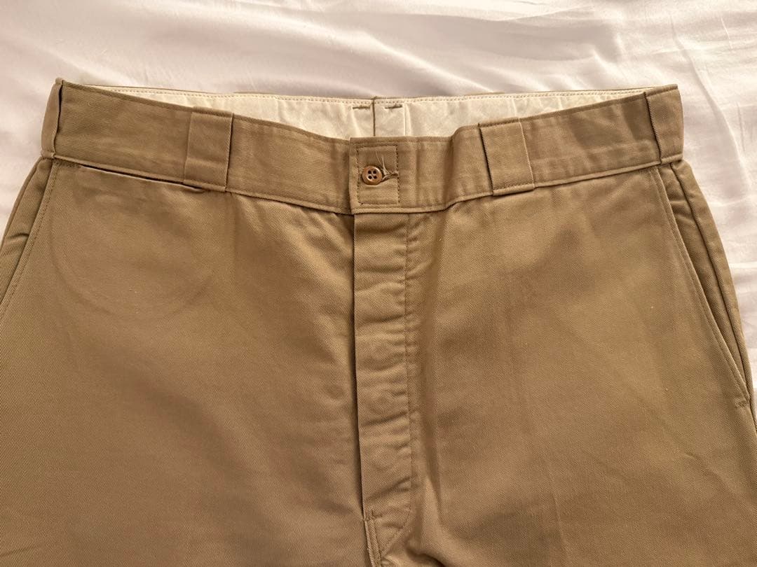 Dickies 刺繍タグ 茶タグ 復刻 ワークパンツ USA製 カーキ 50s