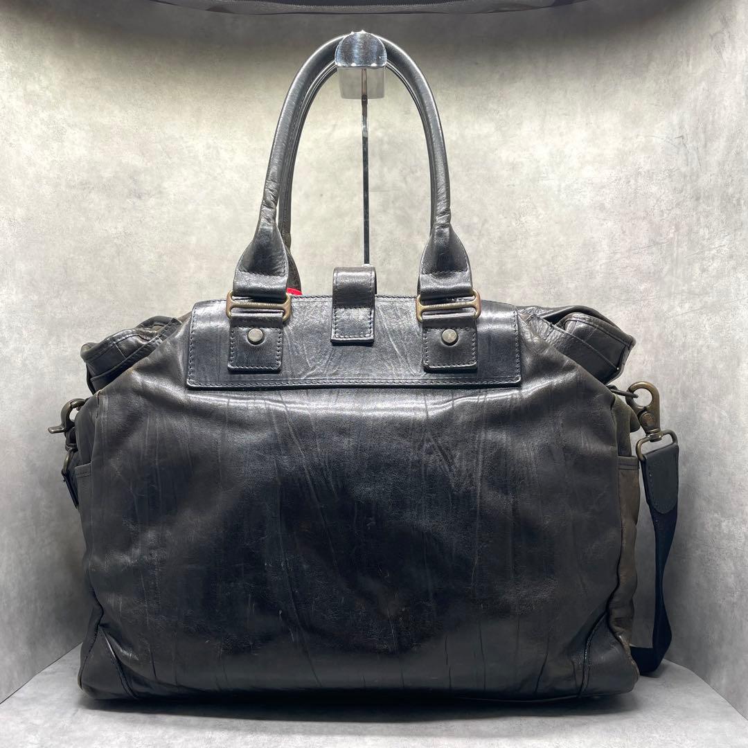 オロビアンコ 本革 2WAY ボストンバッグ 大容量 黒 イタリア製