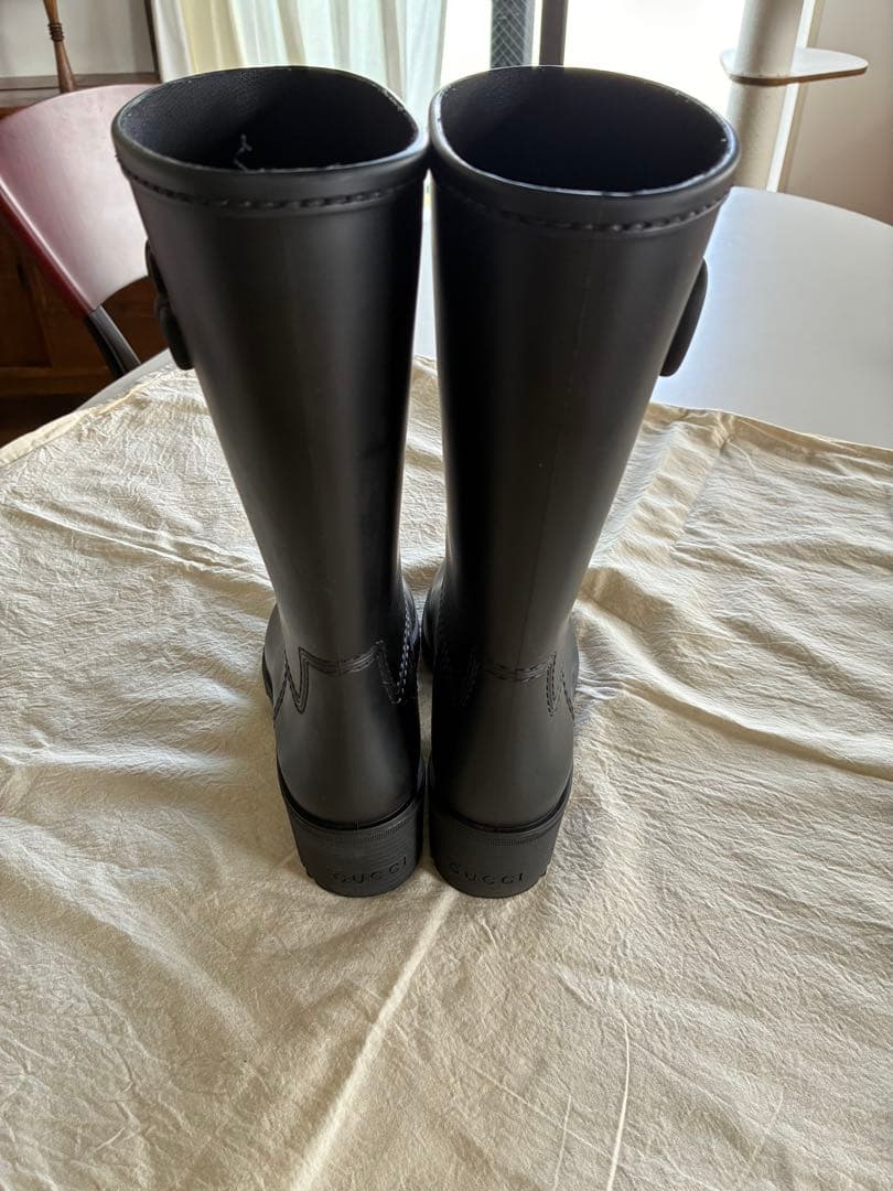 GUCCI マーモント レインブーツ長靴ミドルブーツマットラバーブラック