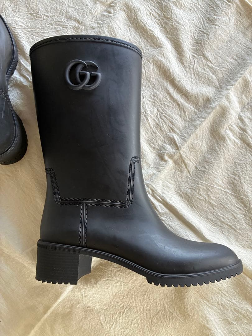 GUCCI マーモント レインブーツ長靴ミドルブーツマットラバーブラック