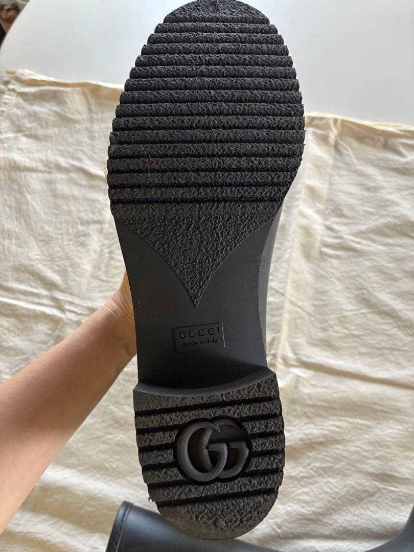 GUCCI マーモント レインブーツ長靴ミドルブーツマットラバーブラック