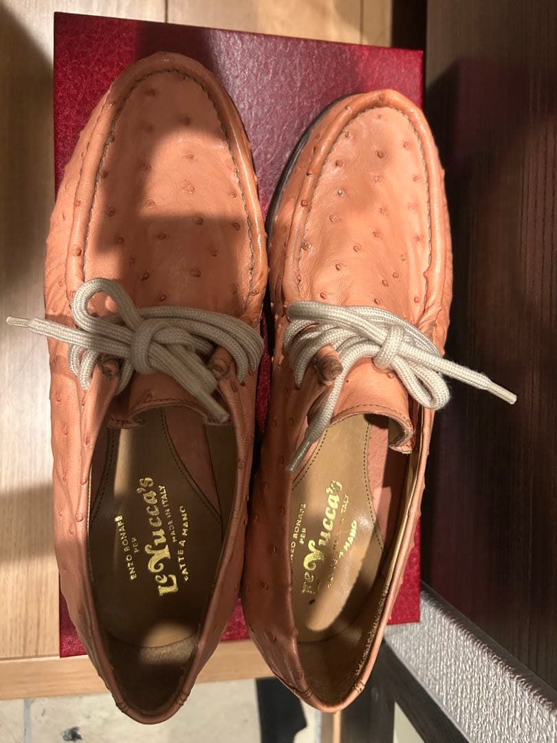 le yucca's オーストリッチレザー モカシン ピンク