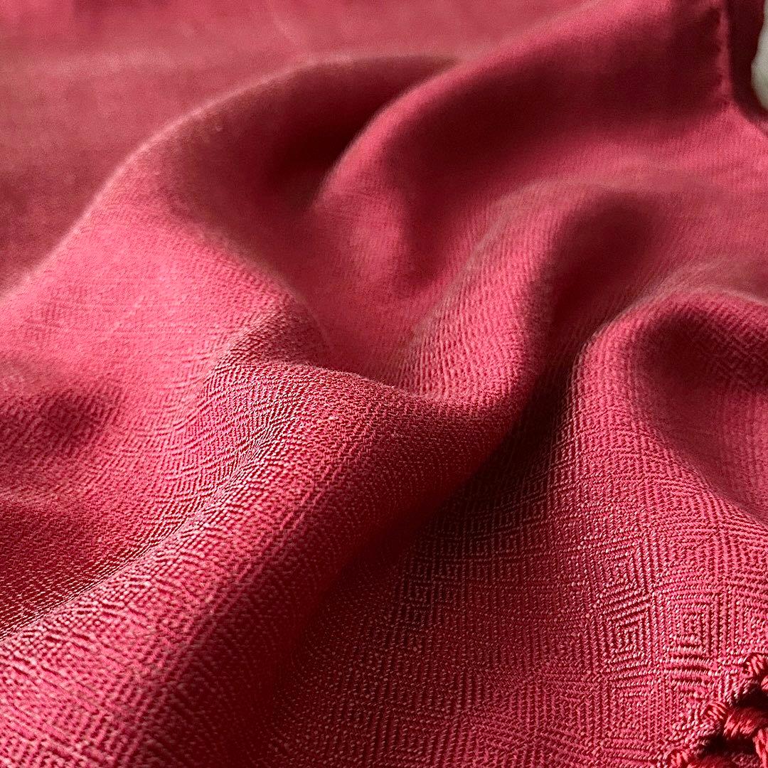 TOM FORD ユニセックス シルク リネン 大判 ストール レッド イタリア