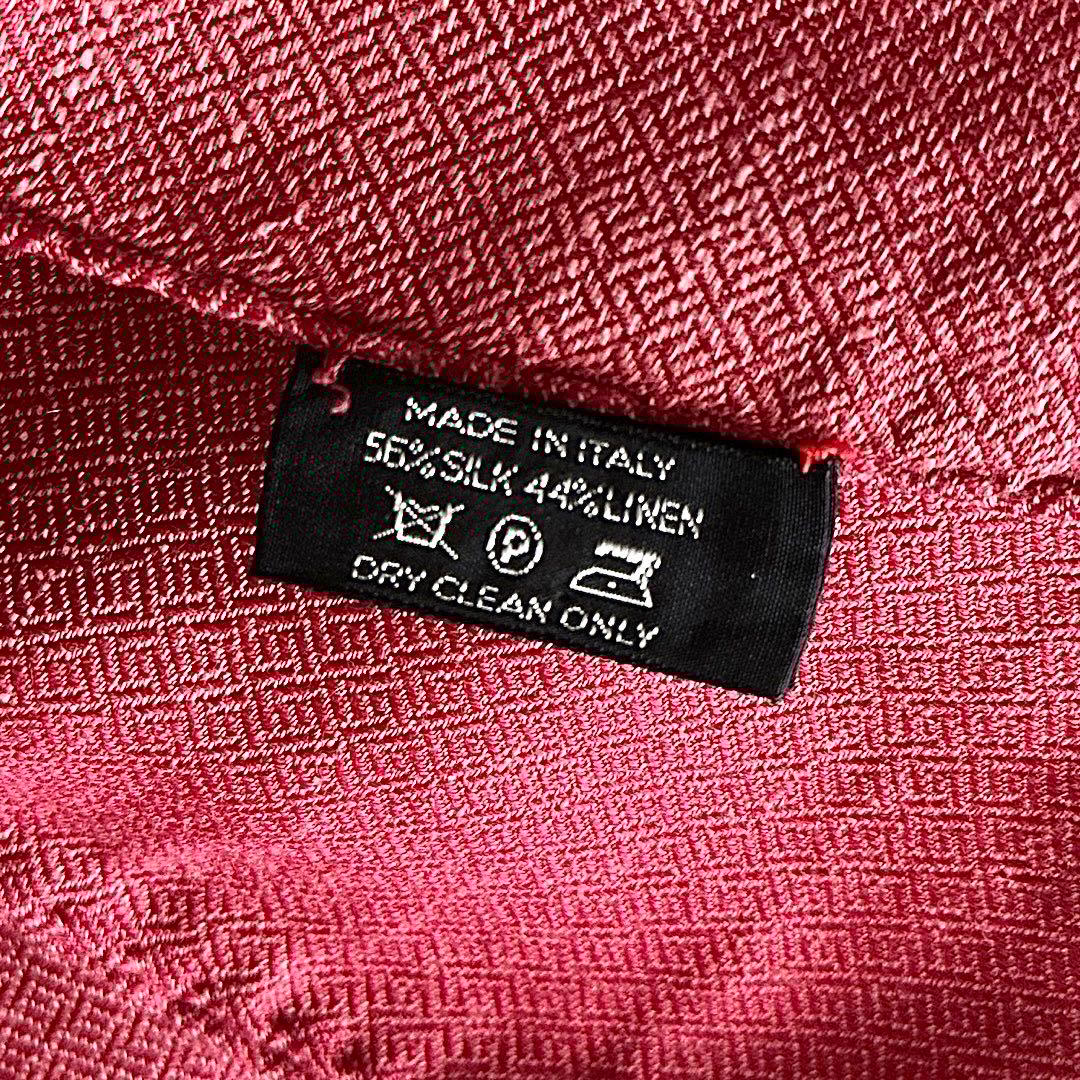 TOM FORD ユニセックス シルク リネン 大判 ストール レッド イタリア