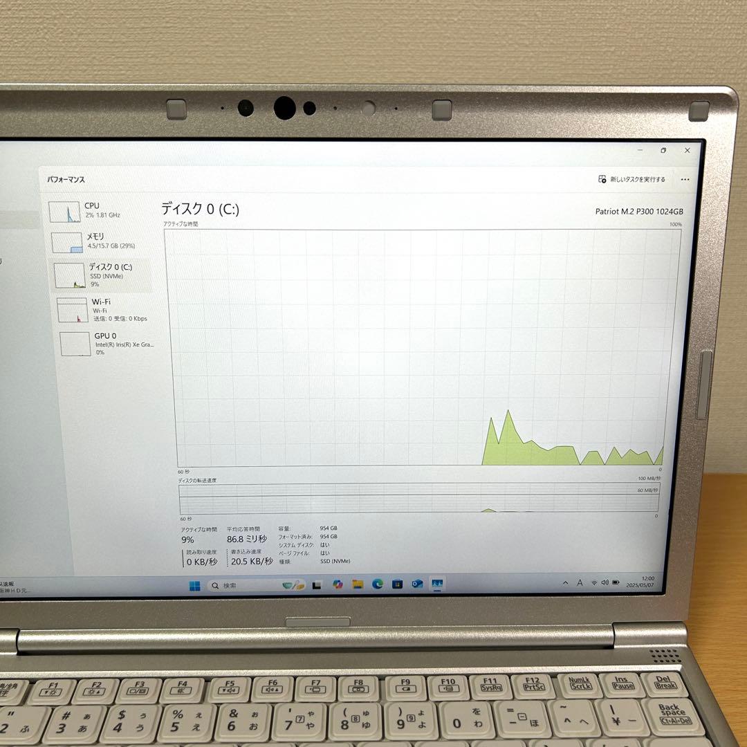 Windowsノート本体 Panasonic Let's note SV1 1TB 16GB CF-SV1