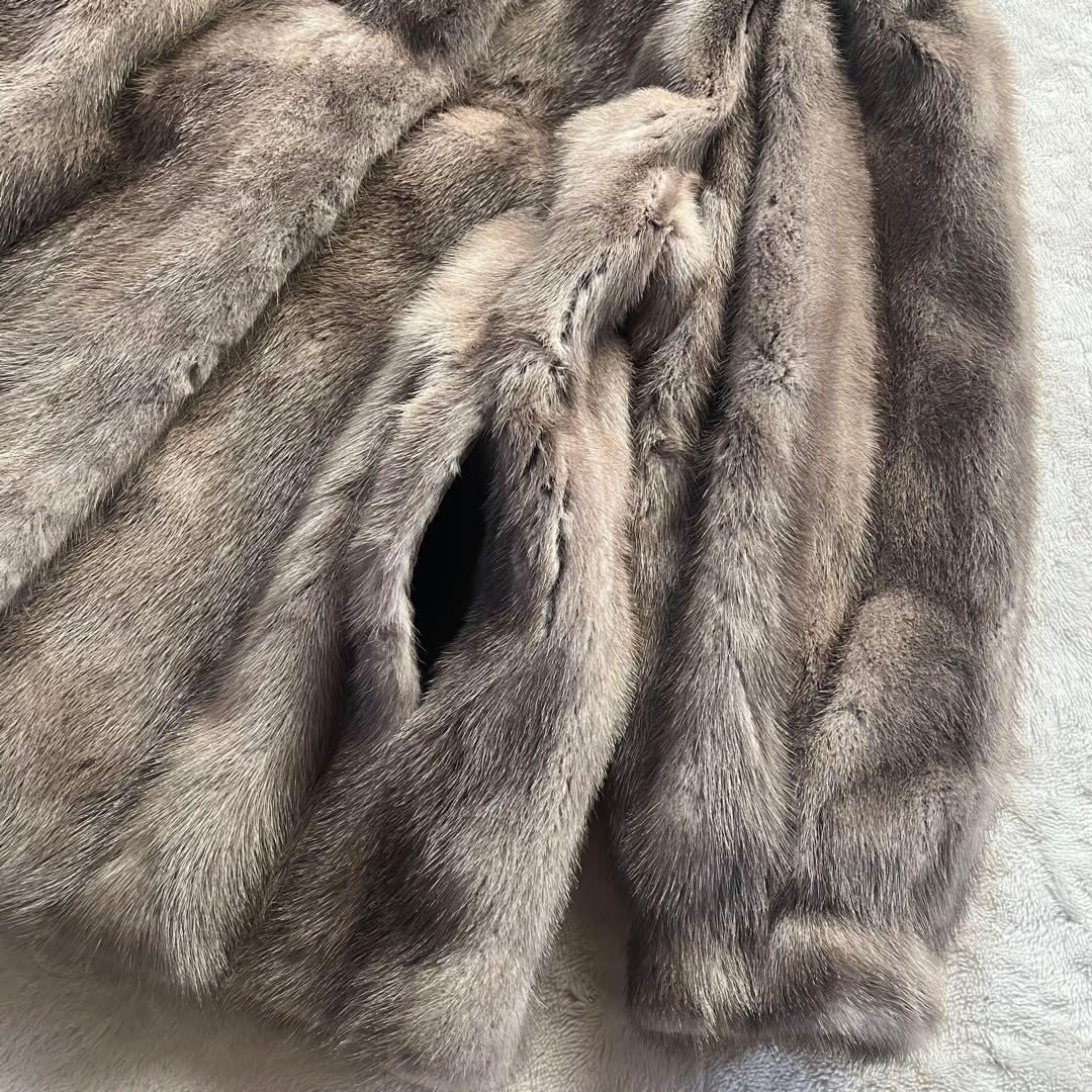 美品✨サガミンク 銀タグ 毛皮 リアルファー ファーコート 大きいサイズ 13号