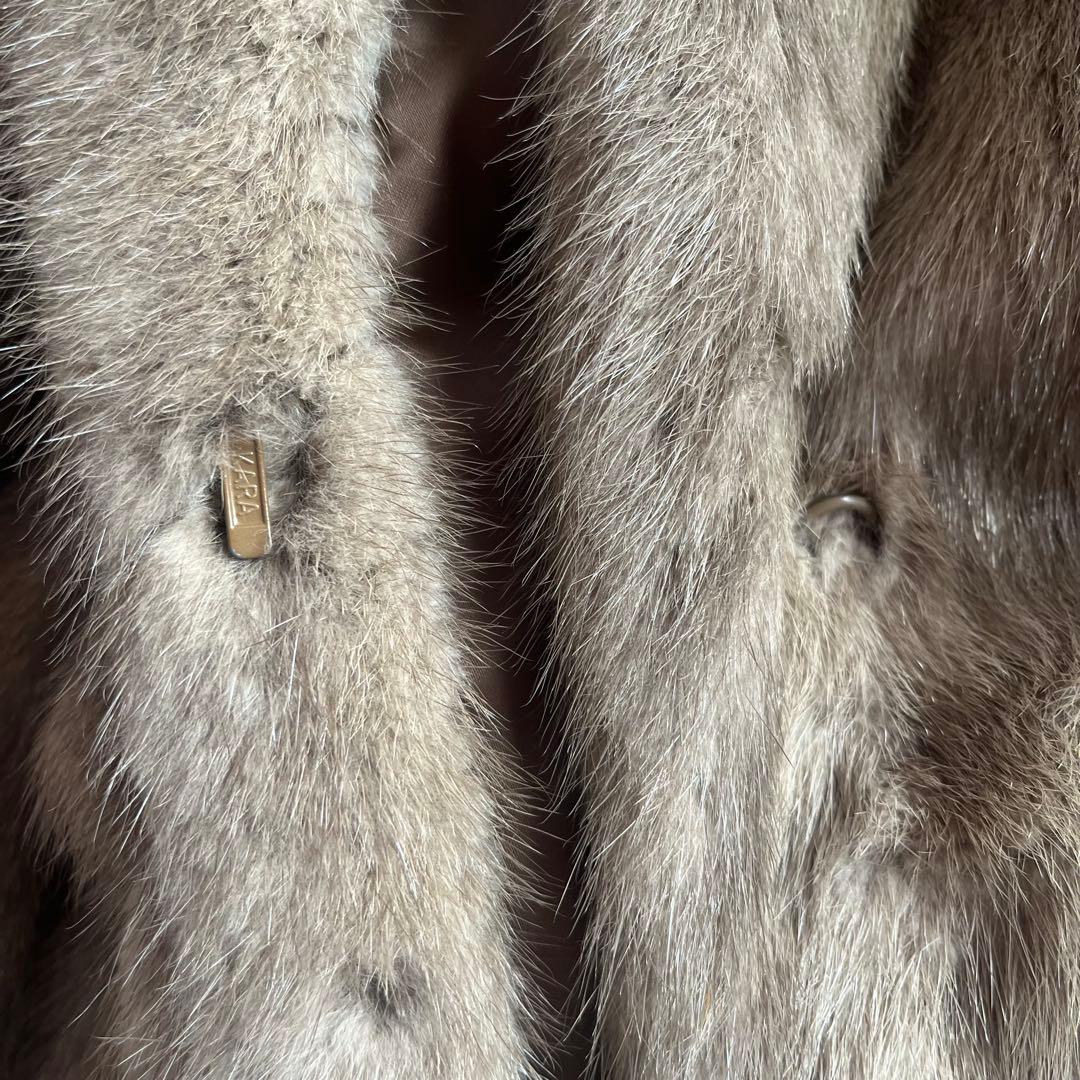 美品✨サガミンク 銀タグ 毛皮 リアルファー ファーコート 大きいサイズ 13号