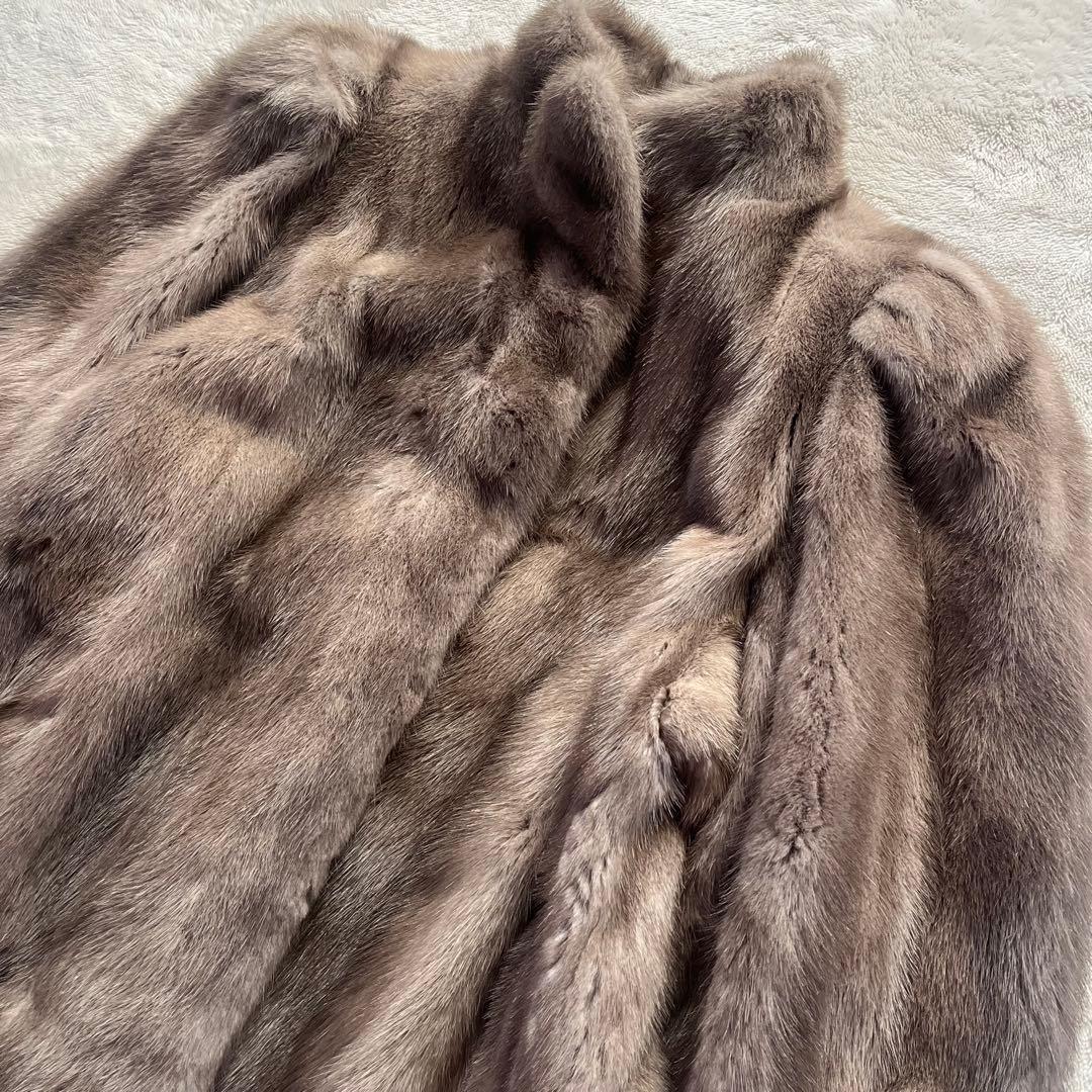 美品✨サガミンク 銀タグ 毛皮 リアルファー ファーコート 大きいサイズ 13号