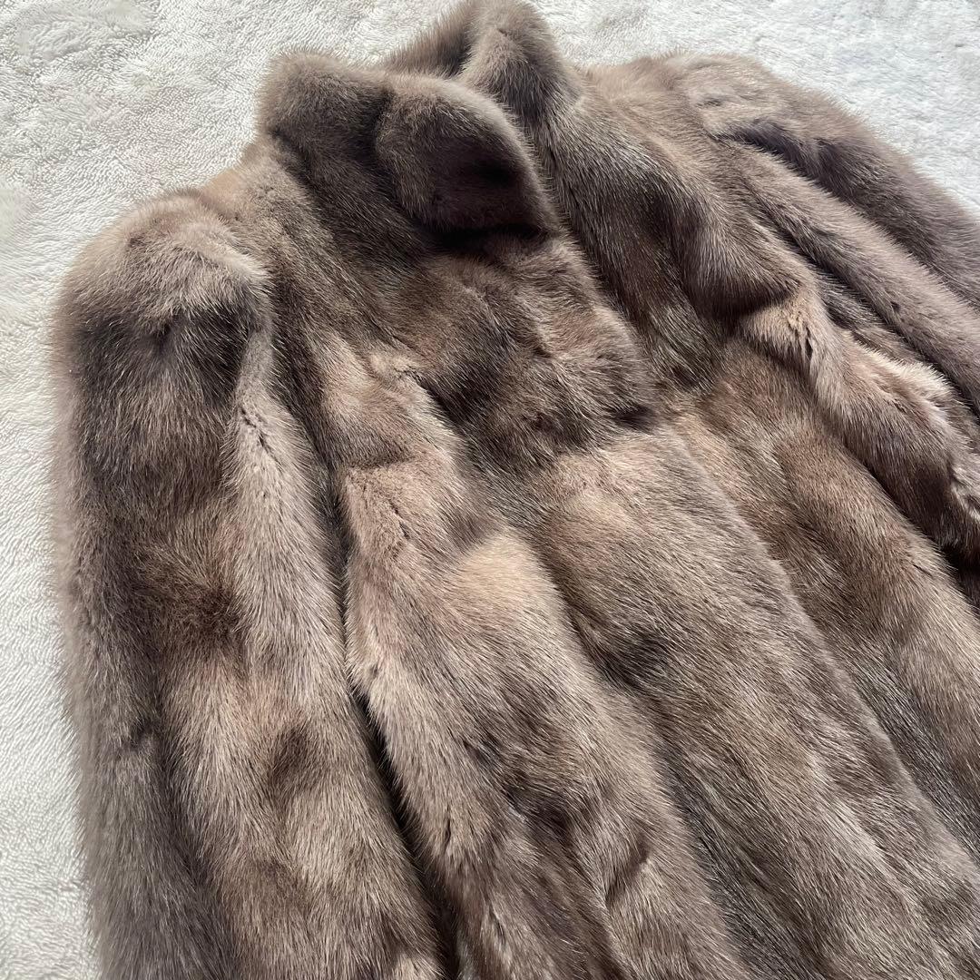 美品✨サガミンク 銀タグ 毛皮 リアルファー ファーコート 大きいサイズ 13号