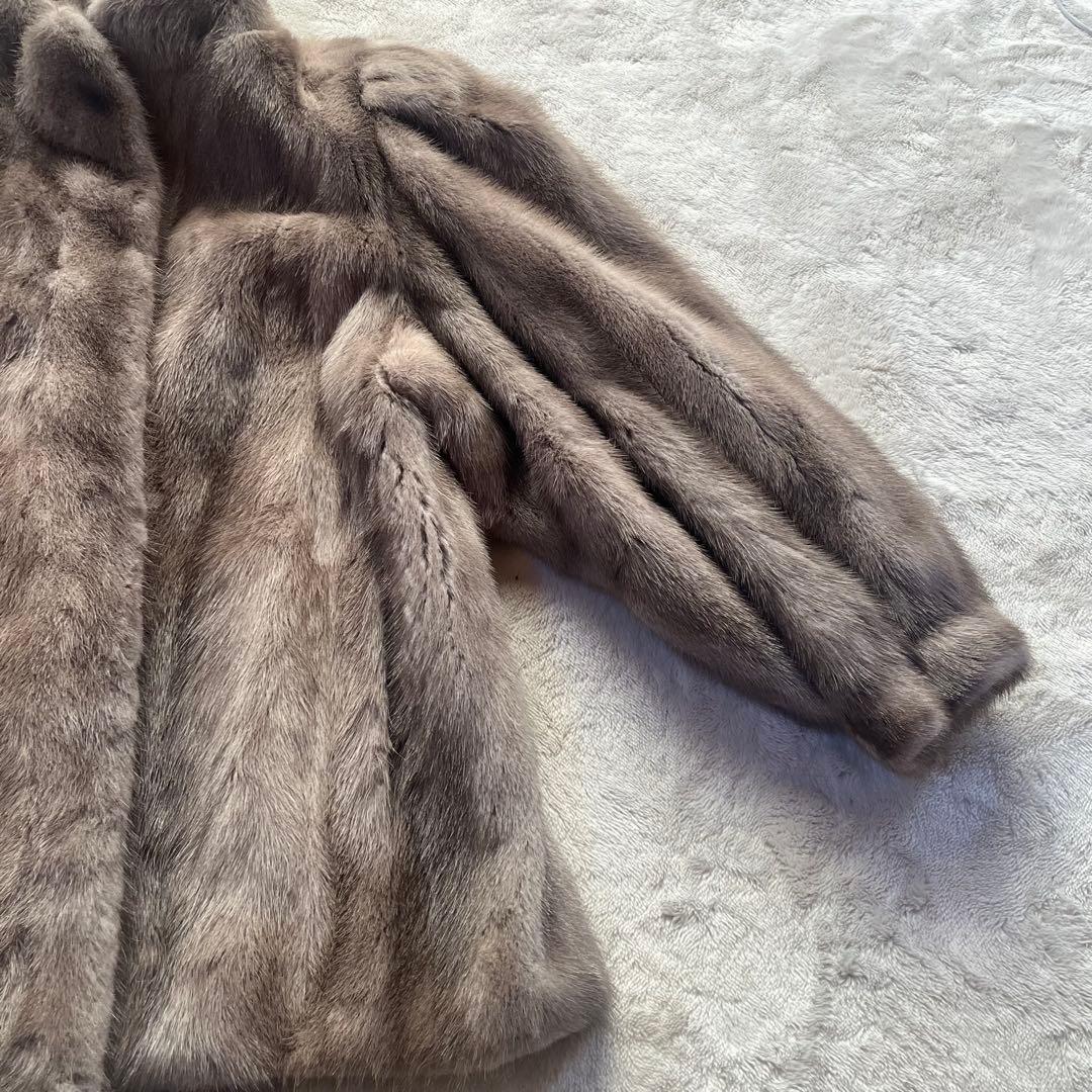 美品✨サガミンク 銀タグ 毛皮 リアルファー ファーコート 大きいサイズ 13号