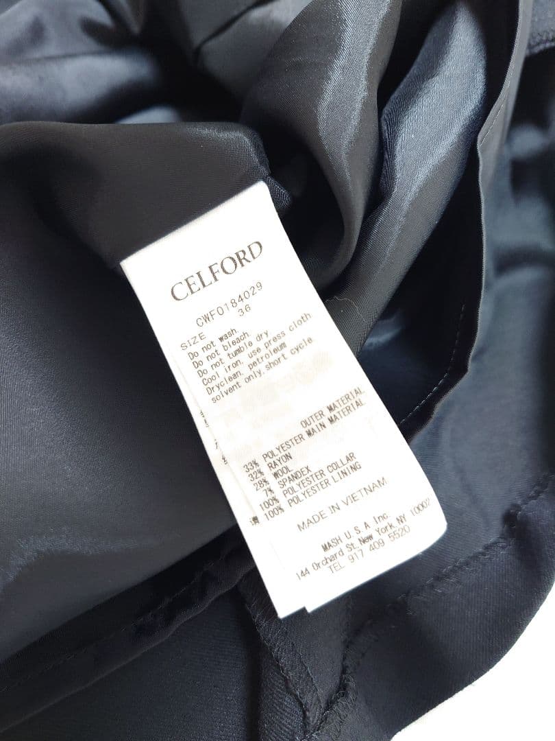 CELFORD ブラック 長袖 ワンピース