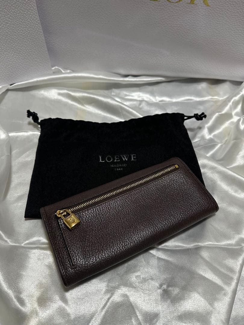 monecco さま専用LOEWE アナグラムブラウンレザー財布　美品