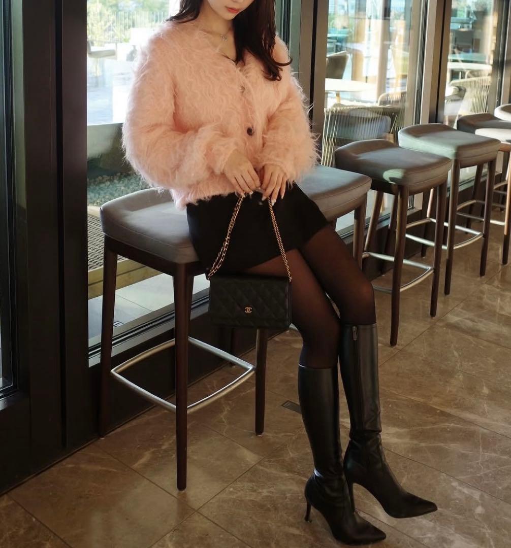 THE TOE 【極美品】シャギーカーディガン ピンク ショート丈 M