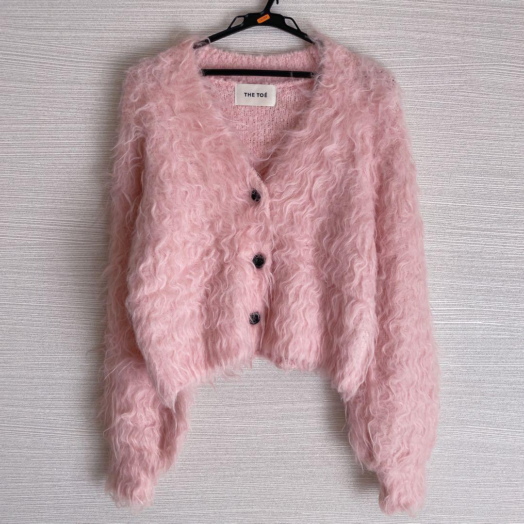 THE TOE 【極美品】シャギーカーディガン ピンク ショート丈 M
