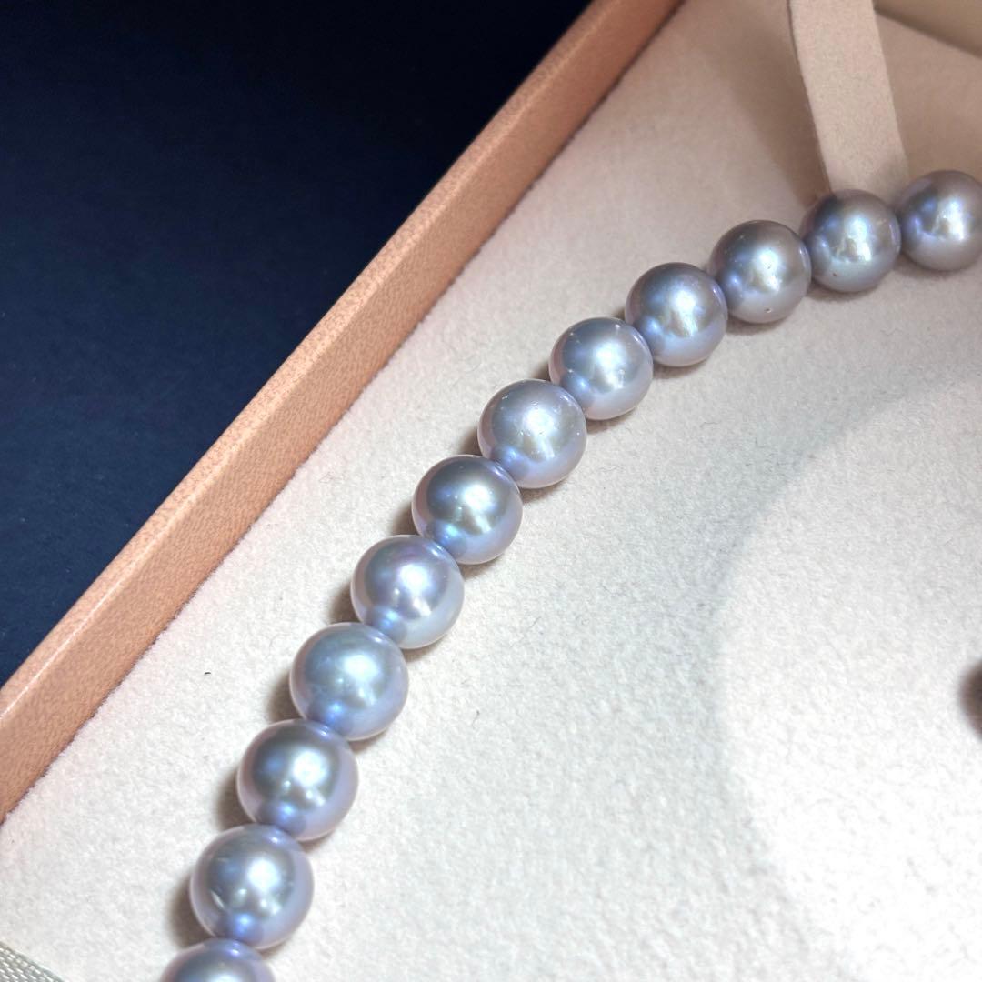 超大珠✨ パール ネックレス イヤリング 9.8-10.5　SILVER 本真珠