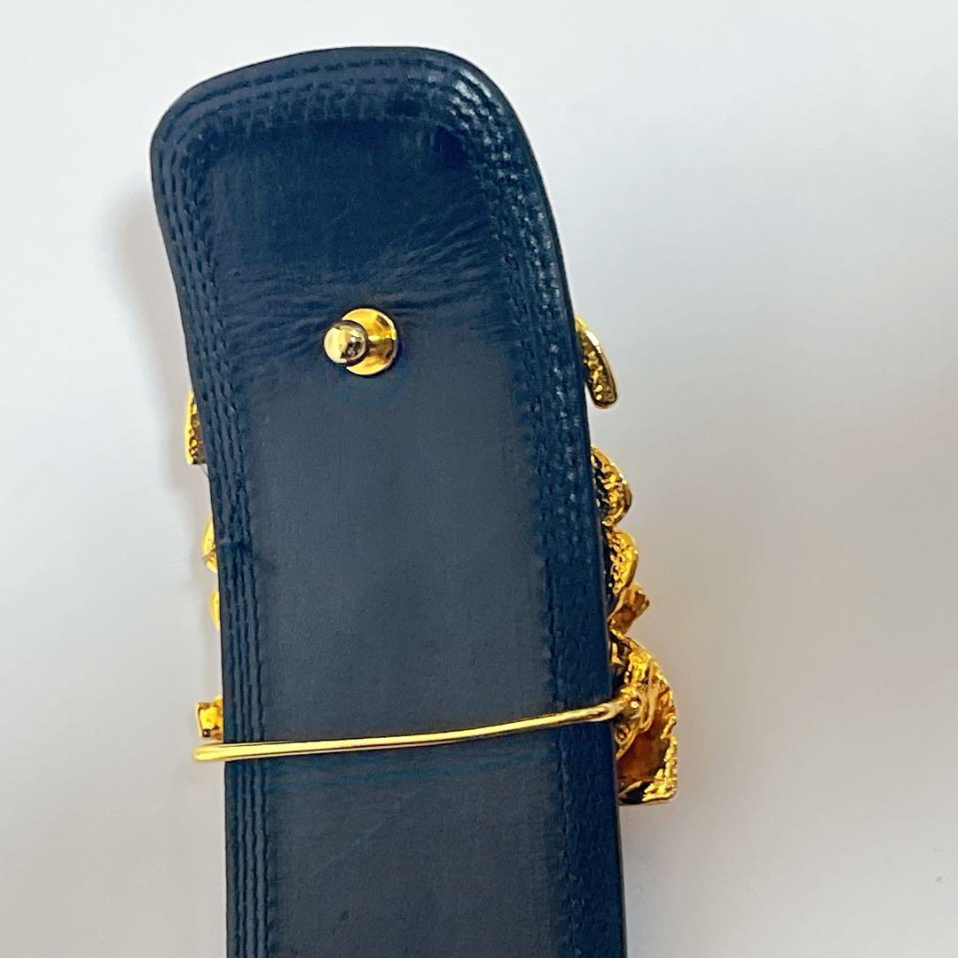 美品✨LOEWE ベルト タッセルモチーフ ブラック レザー 70 幅広タイプ