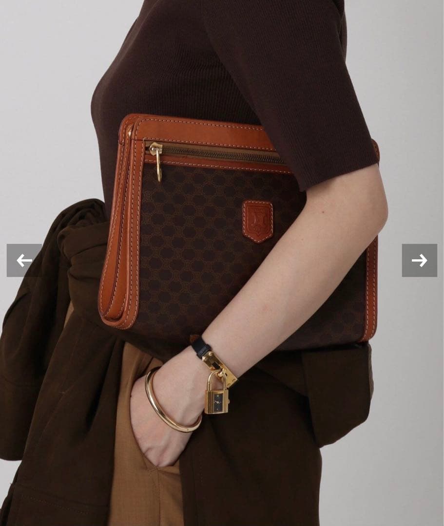 VINTAGE CELINE セリーヌ マカダム クラッチバッグ PVCレザー