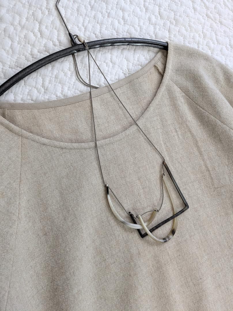 ヨーガンレール☆定番ウールタンブラーAラインOP☆杢ベージュ☆美品です