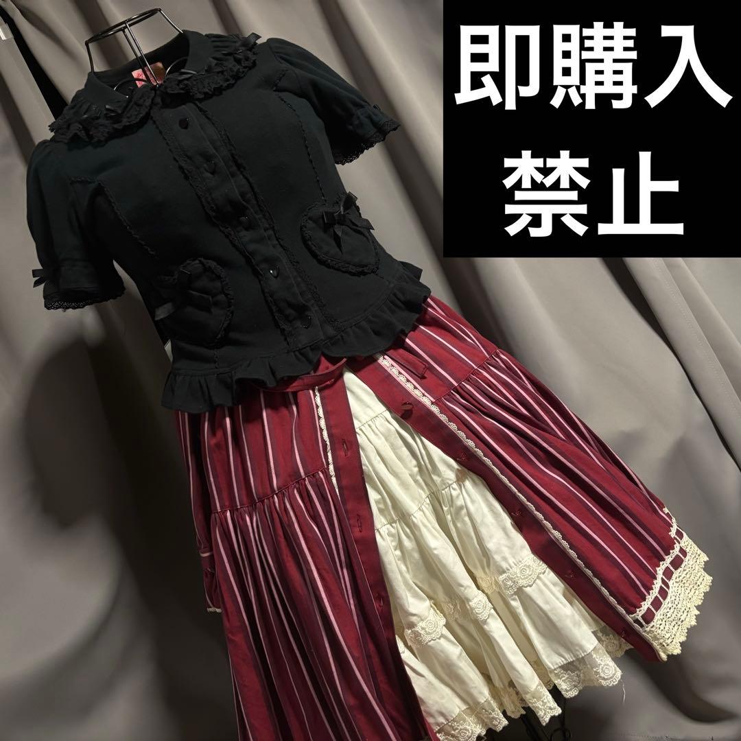 Angelic Pretty 旧タグ カットソー生地ハートブラウス ボレロ 半袖