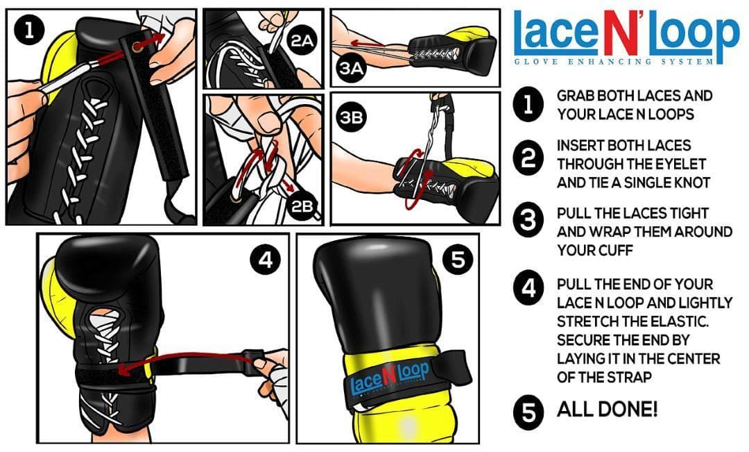 LaceNLoopレースンループ紐式グローブ用ストラップ 2個セット-黒と赤青白