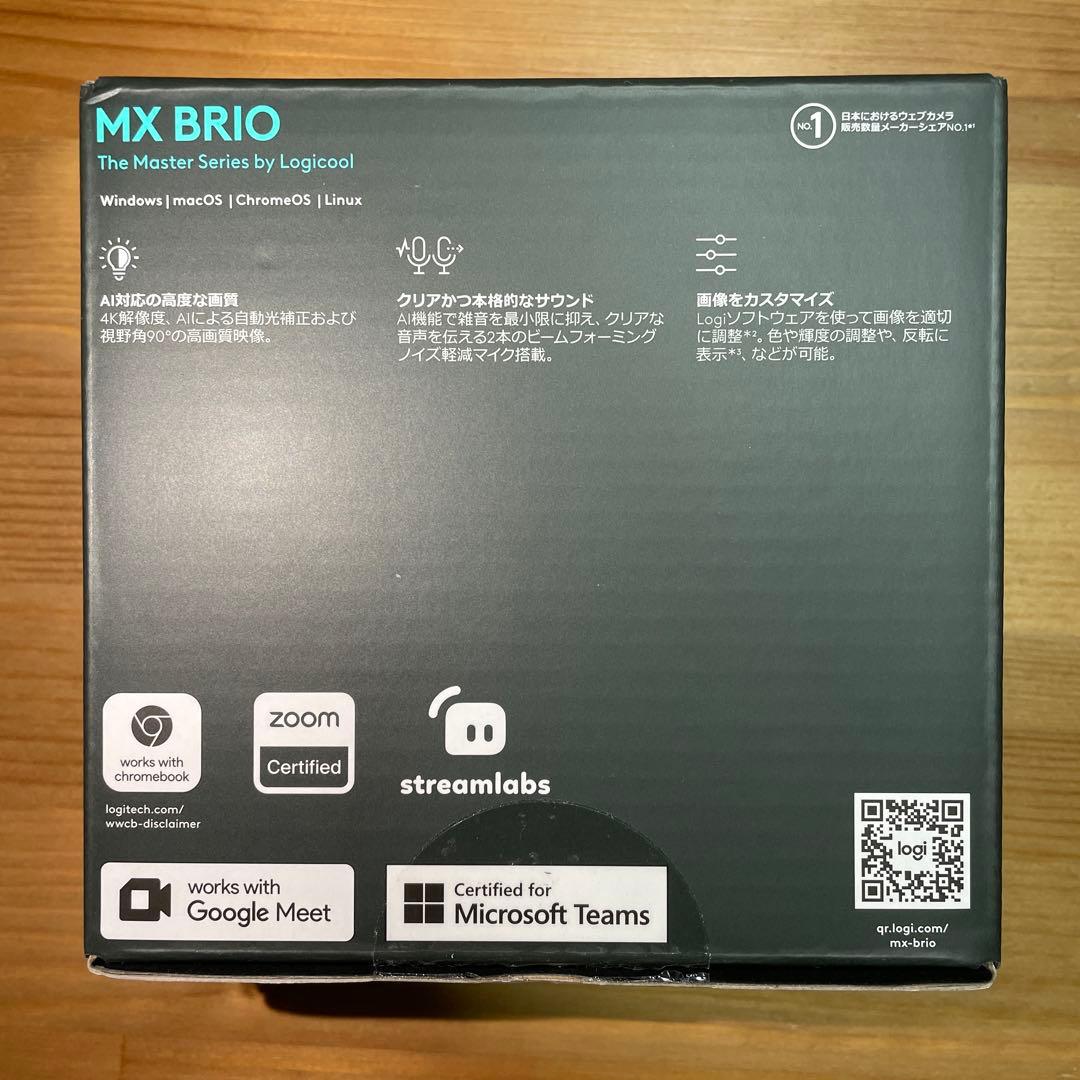 Logicool MX BRIO 4K Ultra HD高機能ウェブカメラ