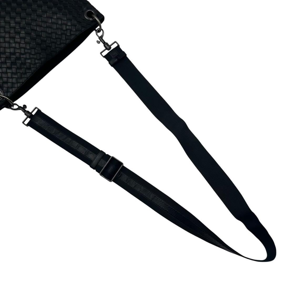 BOTTEGAVENETA ショルダーバッグ イントレチャート レザー 黒