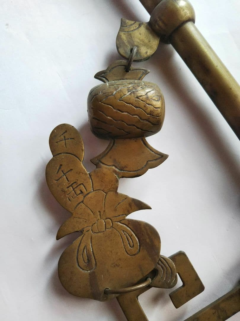 自在鉤 真鍮 囲炉裏 アンティーク オブジェ 置物