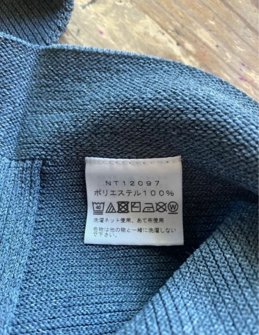 ■美品ノースフェイス　 ニット　メンズ　L　グレー　冬物　キャンプ　パーカー