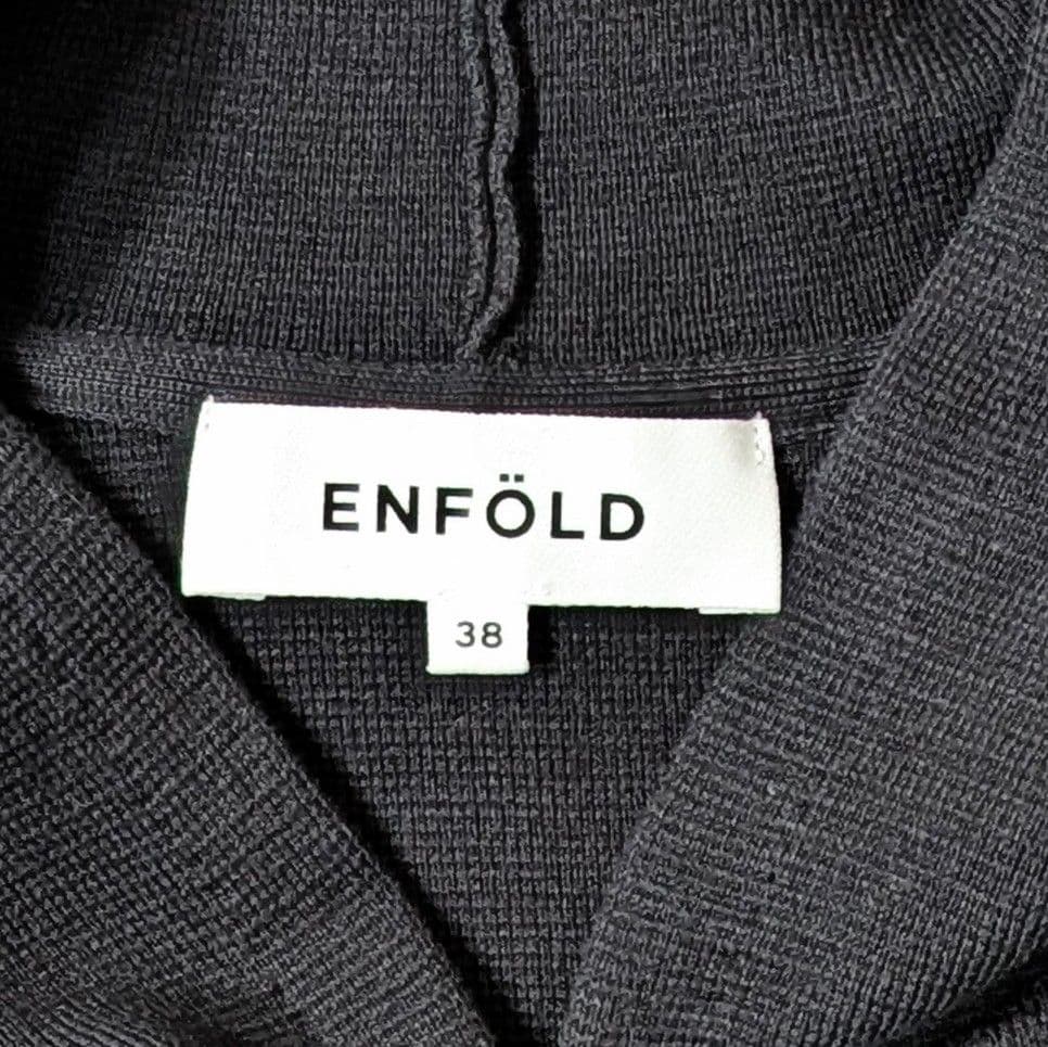 美品★ENFOLD エンフォルド COミラノリブパーカ サイズ38 ブラック