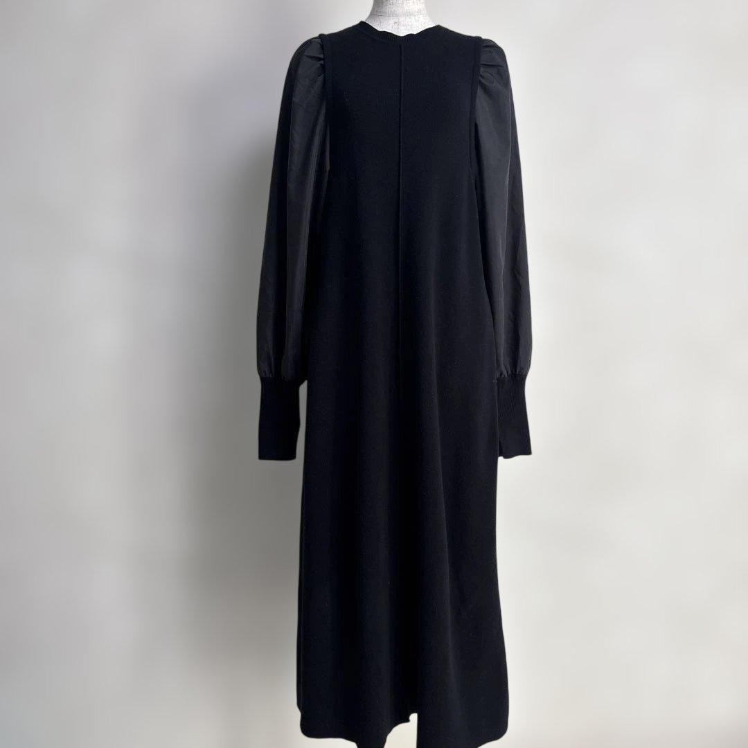 【人気完売】アダムエロペ　ボリュームスリーブ　ニット　ロングワンピース