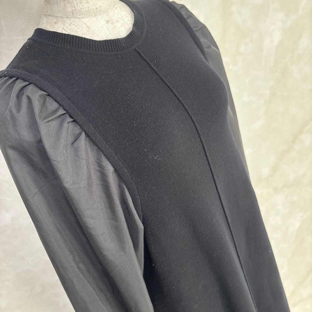 【人気完売】アダムエロペ　ボリュームスリーブ　ニット　ロングワンピース