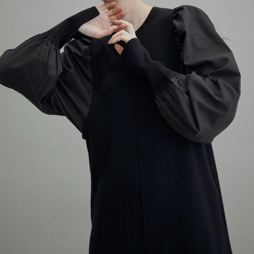 【人気完売】アダムエロペ　ボリュームスリーブ　ニット　ロングワンピース