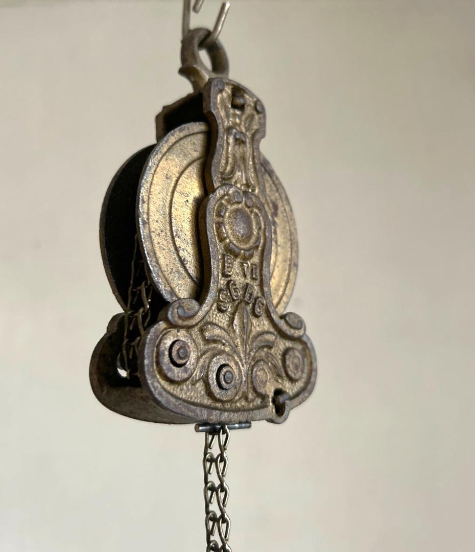 フランスアンティーク　ランププーリー　照明金具　ブロカント　古道具