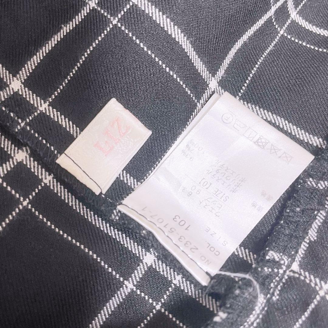 LIZLISA レースアップサスペンダー付スカパン ブラックチェック