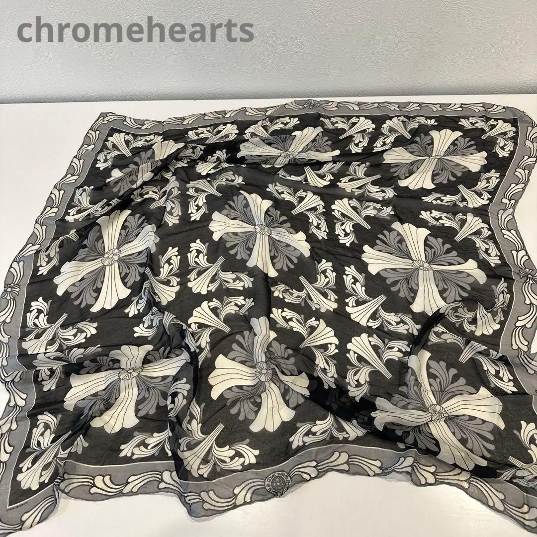 希少chromehearts クロムハーツ　プラスクロス　大判スカーフ