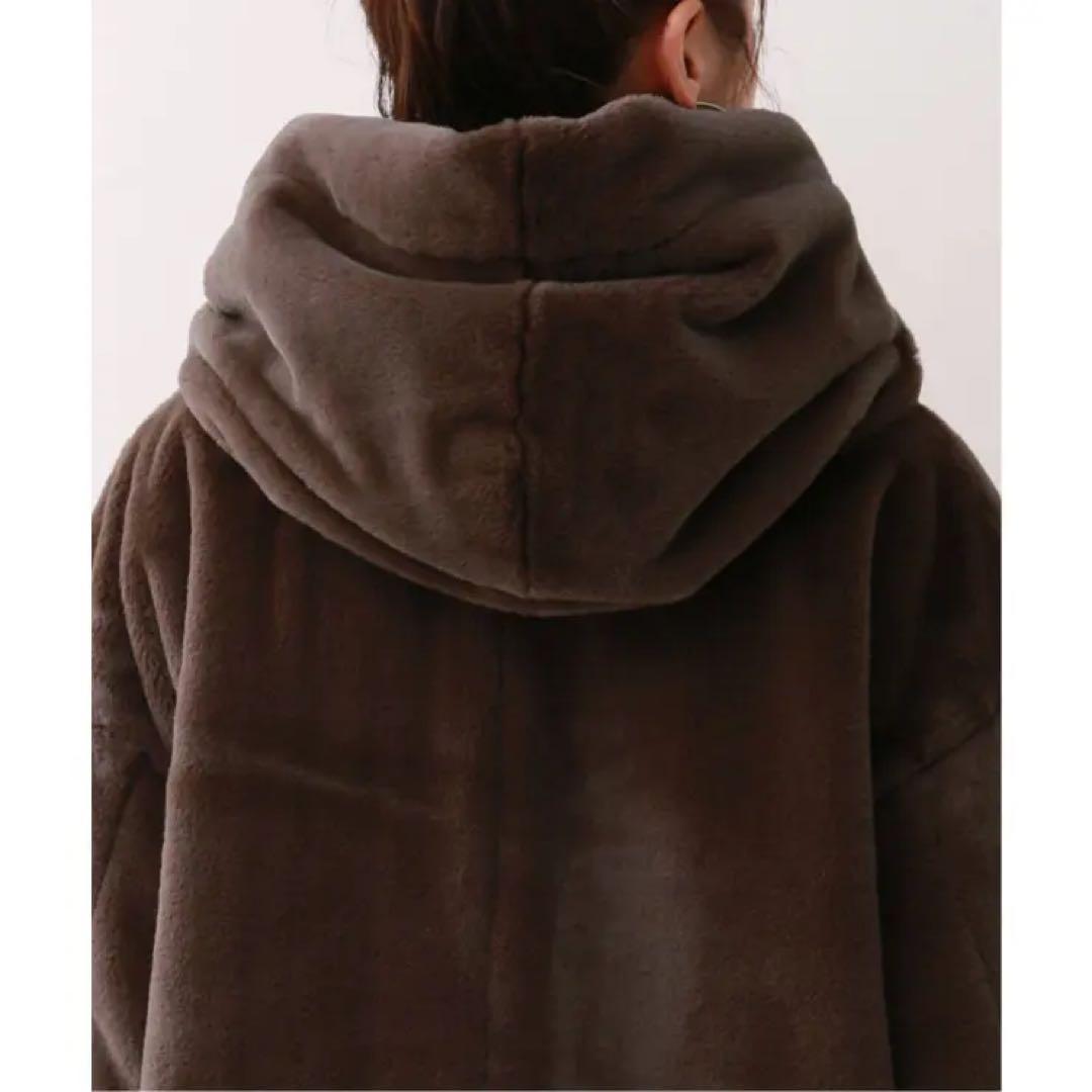 SLOBE IENA フェイクファーフードコート