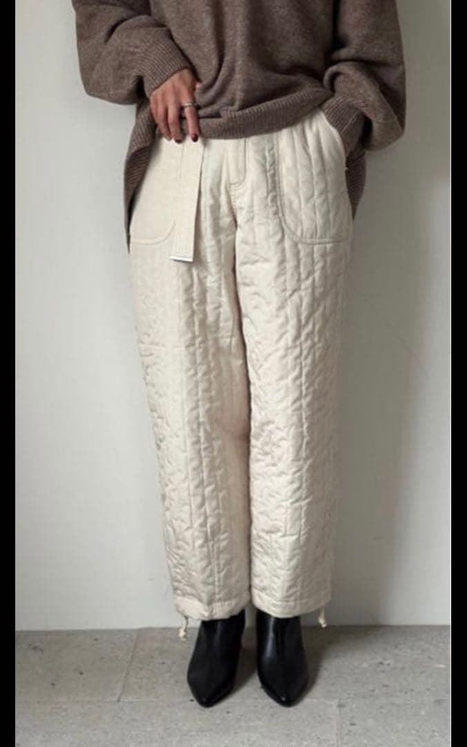 【美品】Ameri キルティングパンツ ホワイト Sサイズ