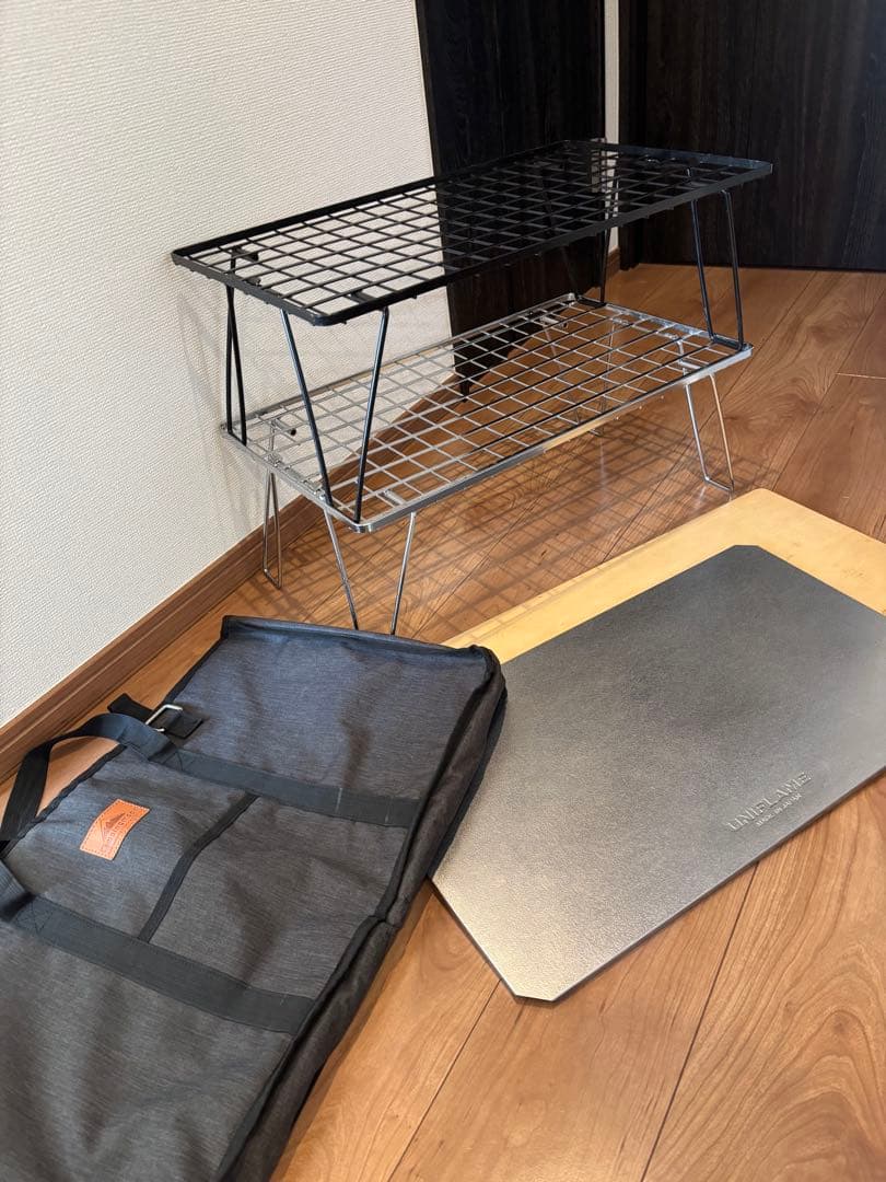 ユニフレーム　フィールドラック2枚ステンレス天板ケースフルセット