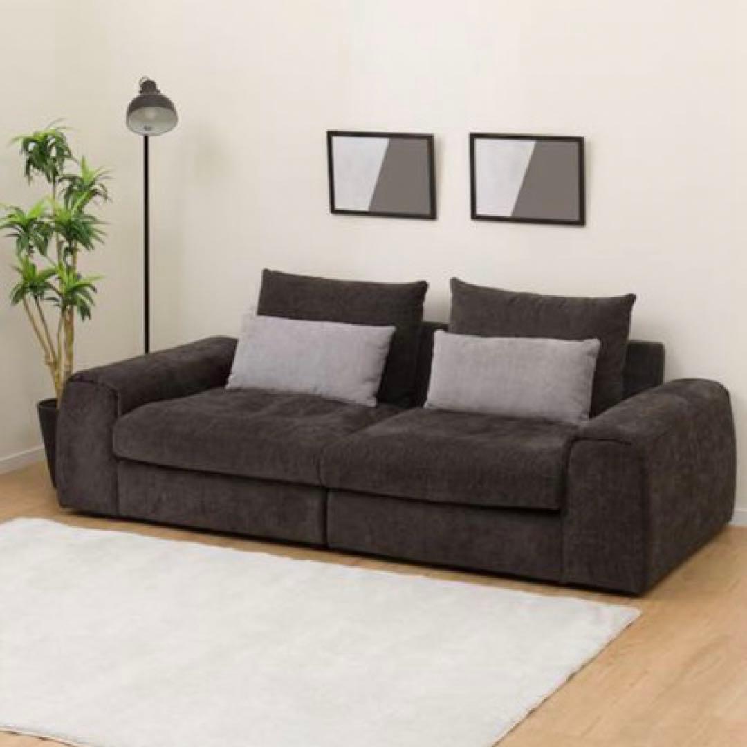 ニトリ　ソファ　グレー　2人掛けセパレートソファ 布張りタイプ LB04 GY