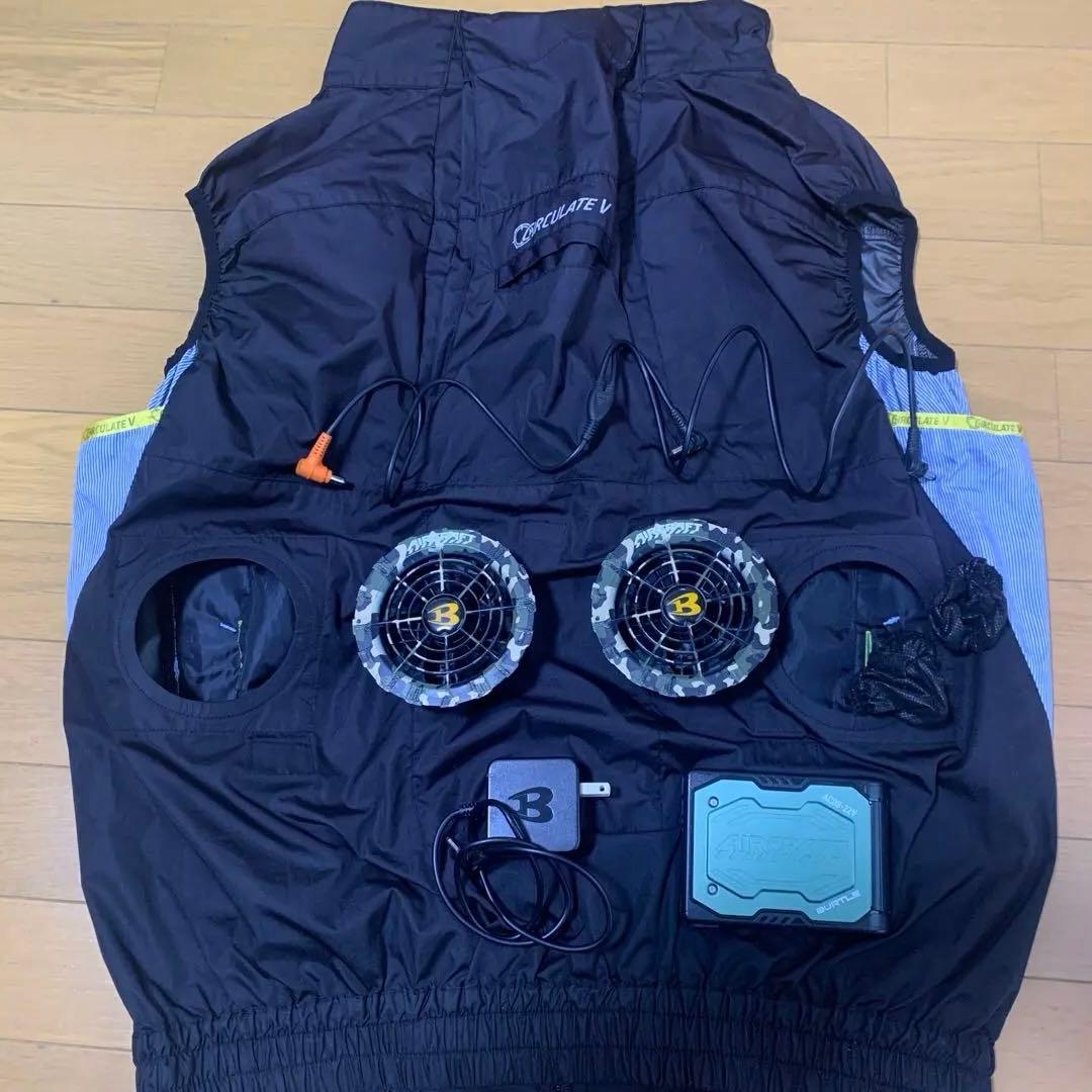 バートル22V 2FAN空調服フルセット２０２４モデル他無名ファン&バッテリー付