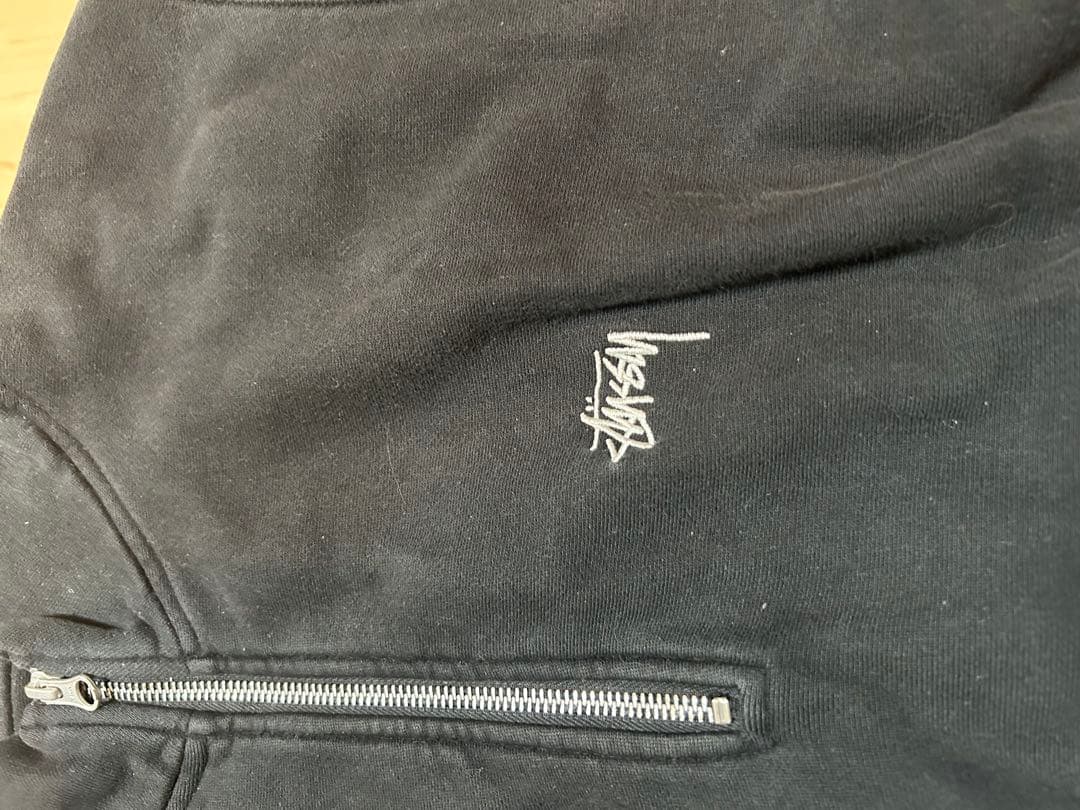 stussy ハーフジップトレーナー　ブラック
