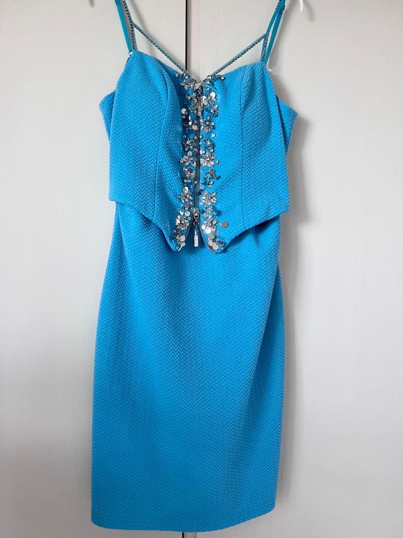 【ANGEL R/エンジェルアール】スパンコール/ フロントファスナー ドレス