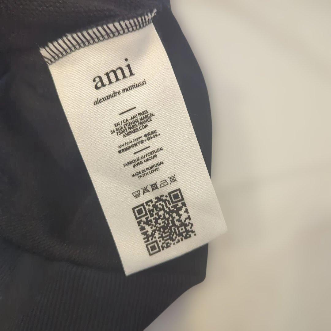 【新品】AMI PARIS フルジップパーカー　黒　Sサイズ　QRコード認証