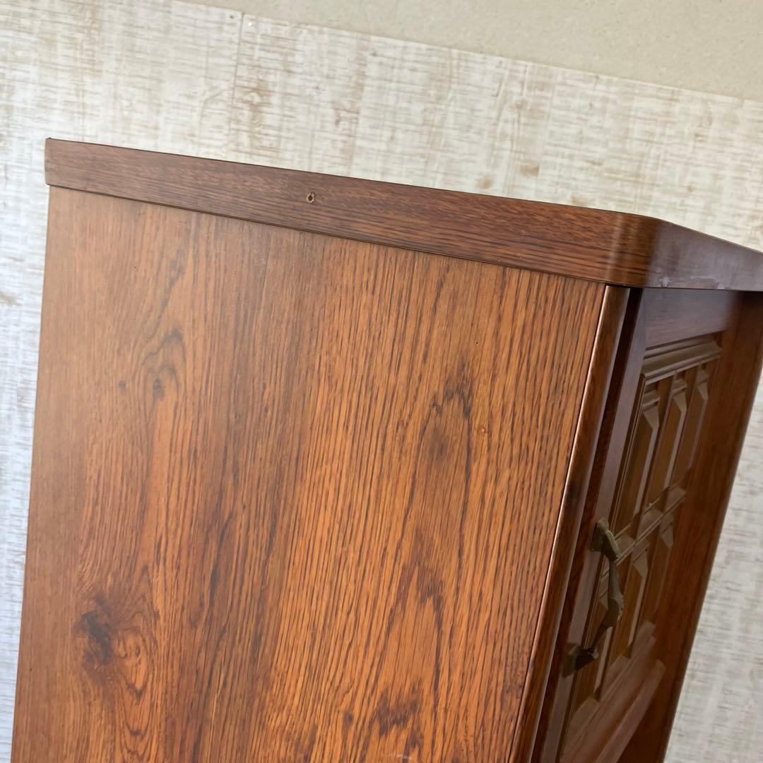 昭和レトロ 窓枠型扉 木製下駄箱 シューズラック サイドボード 古家具ビンテージ