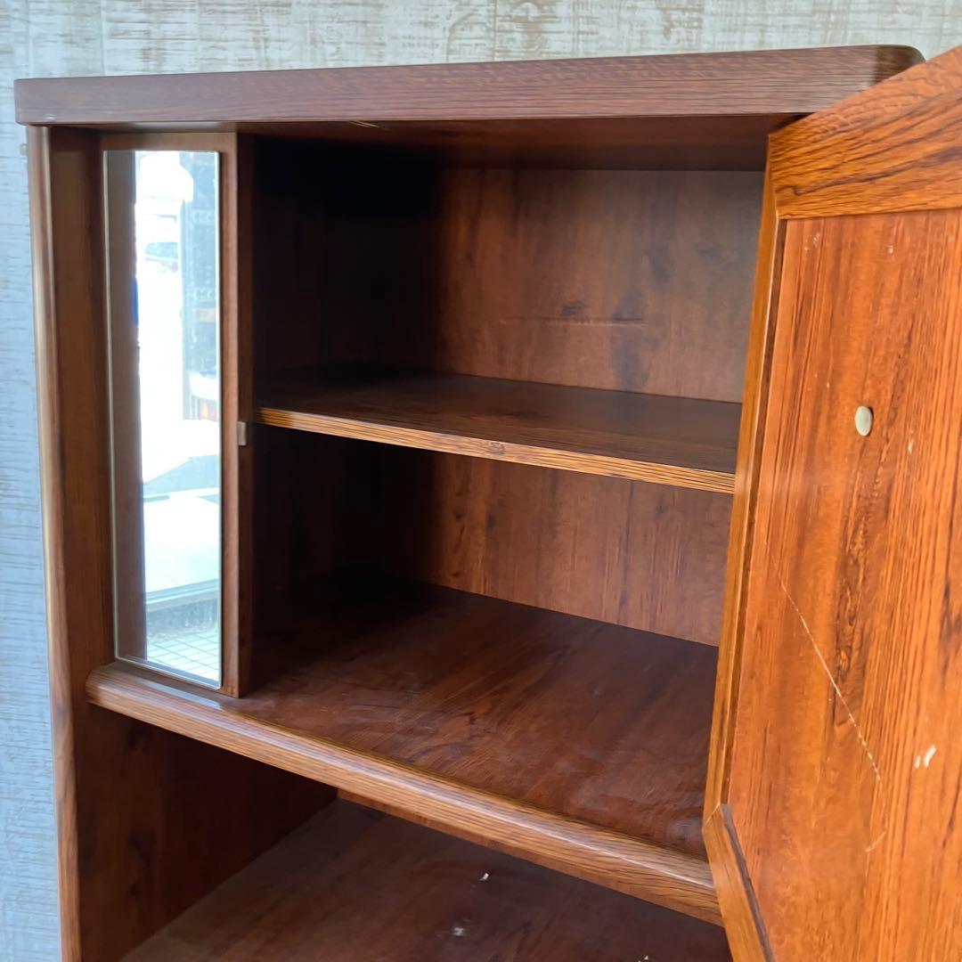 昭和レトロ 窓枠型扉 木製下駄箱 シューズラック サイドボード 古家具ビンテージ