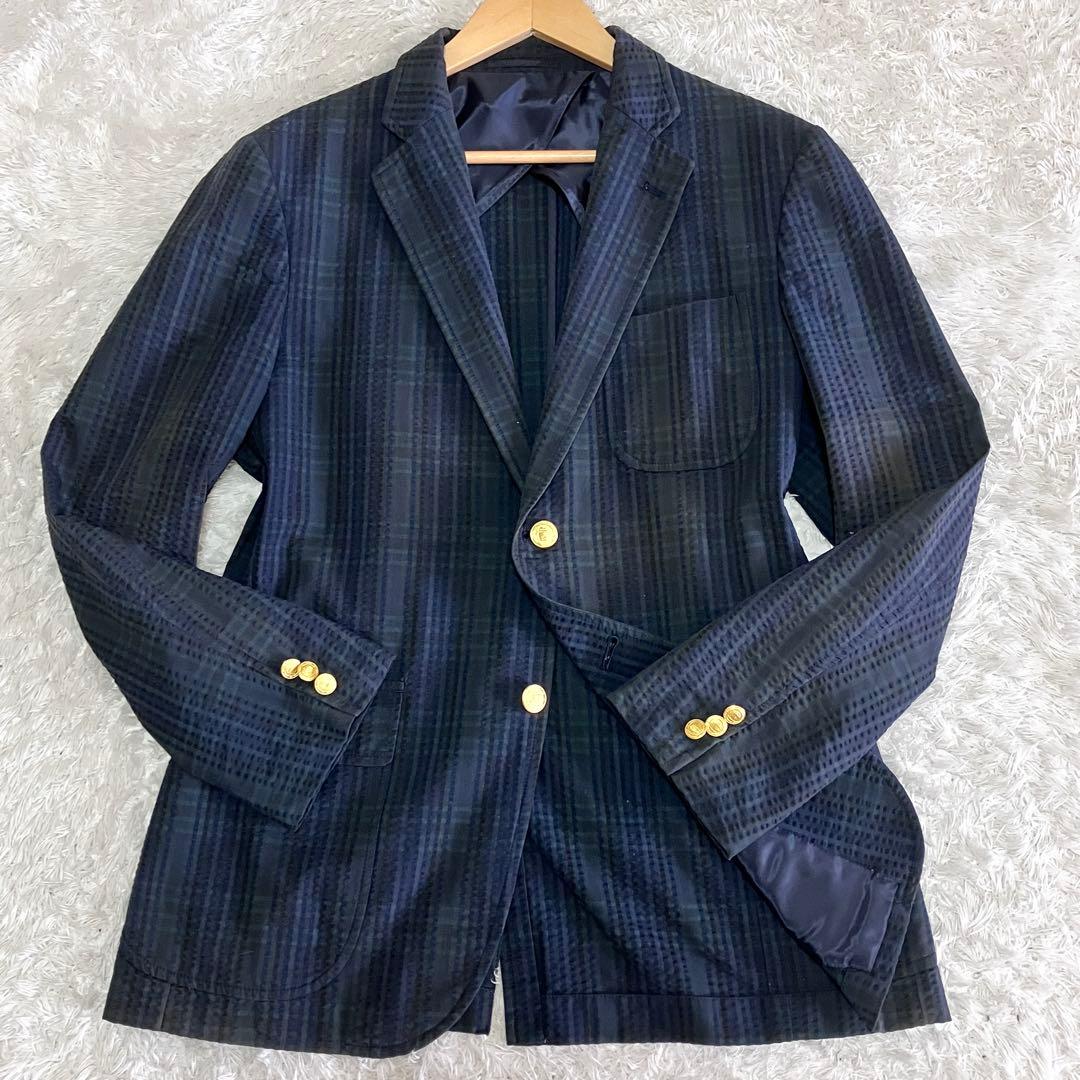 ジェイプレス テーラードジャケット シアサッカー 記念モデル 金ボタン L